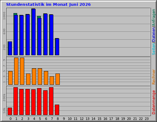 Stundenstatistik im Monat Juni 2026